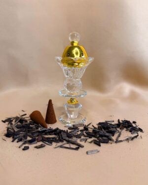 Encensoir cristal et doré pour bakhour motifs lunes